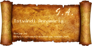 Istvándi Annamária névjegykártya