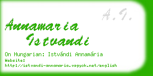 annamaria istvandi business card